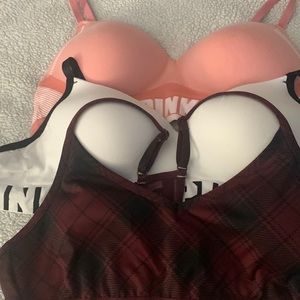 3 Pink Bras size large